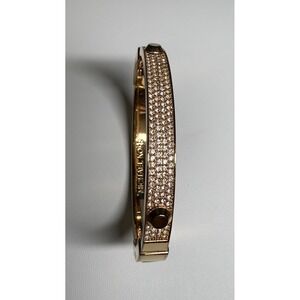 MICHAEL KORS PAVE ASTOR BAGUETTE BRACELET Rose Gold Tone Mcbling Minimalist